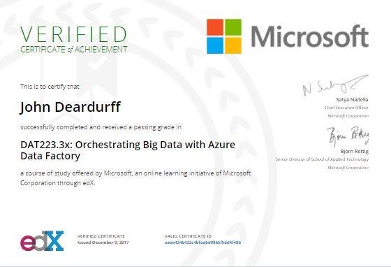 Azure Data Factory Microsoft Professional Program
