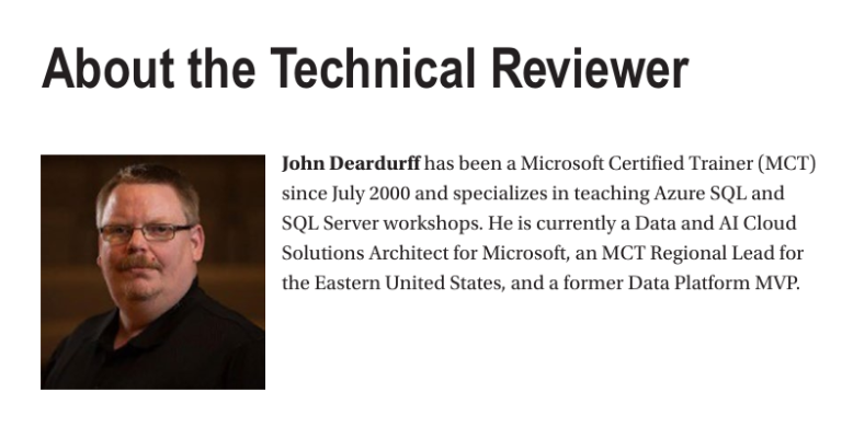 Technical Reviewer Insights on SQL Server Book