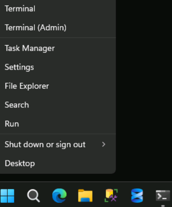 Windows Start Context Menu